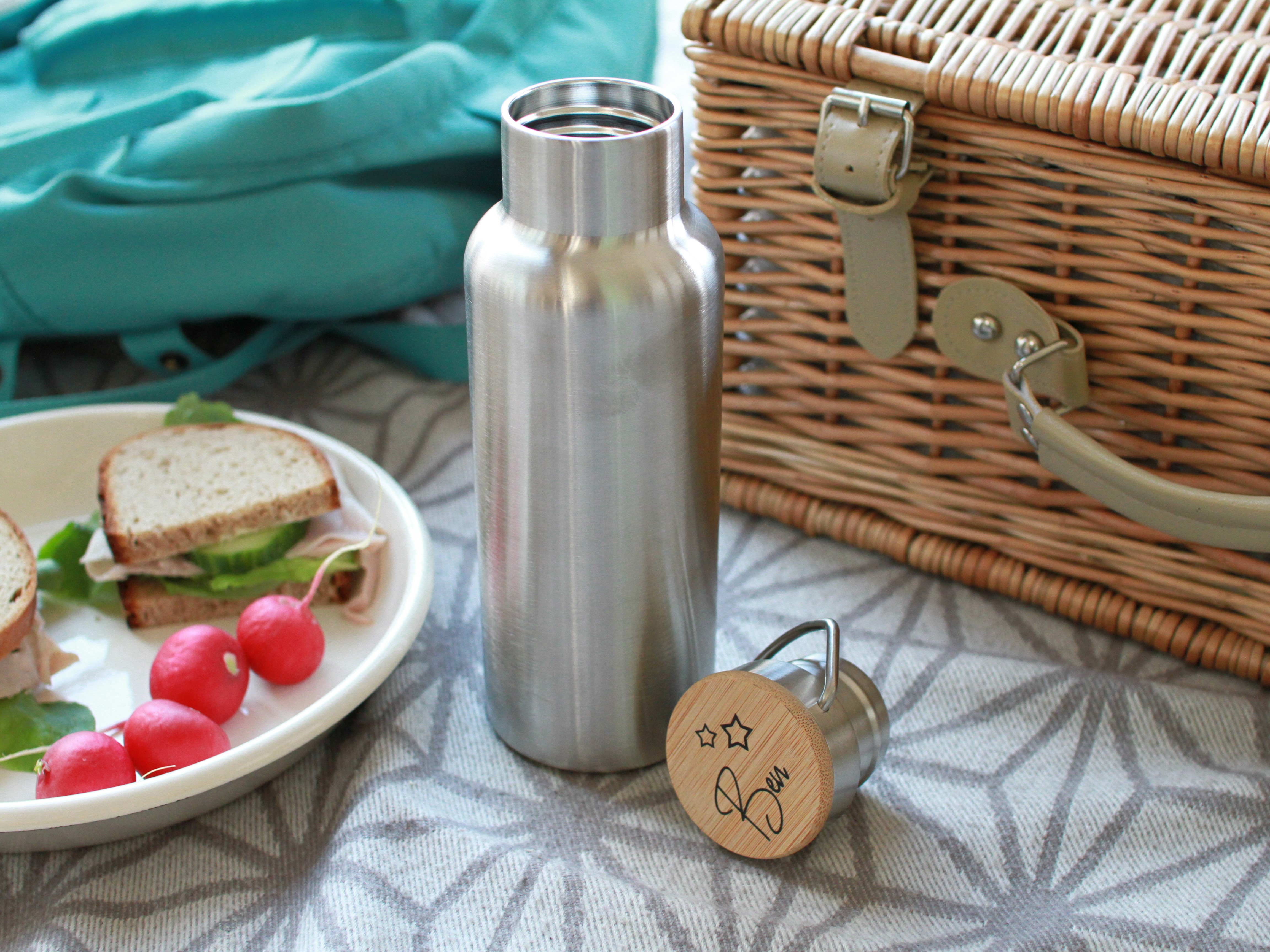 Edelstahl Trinkflasche mit Henkel 