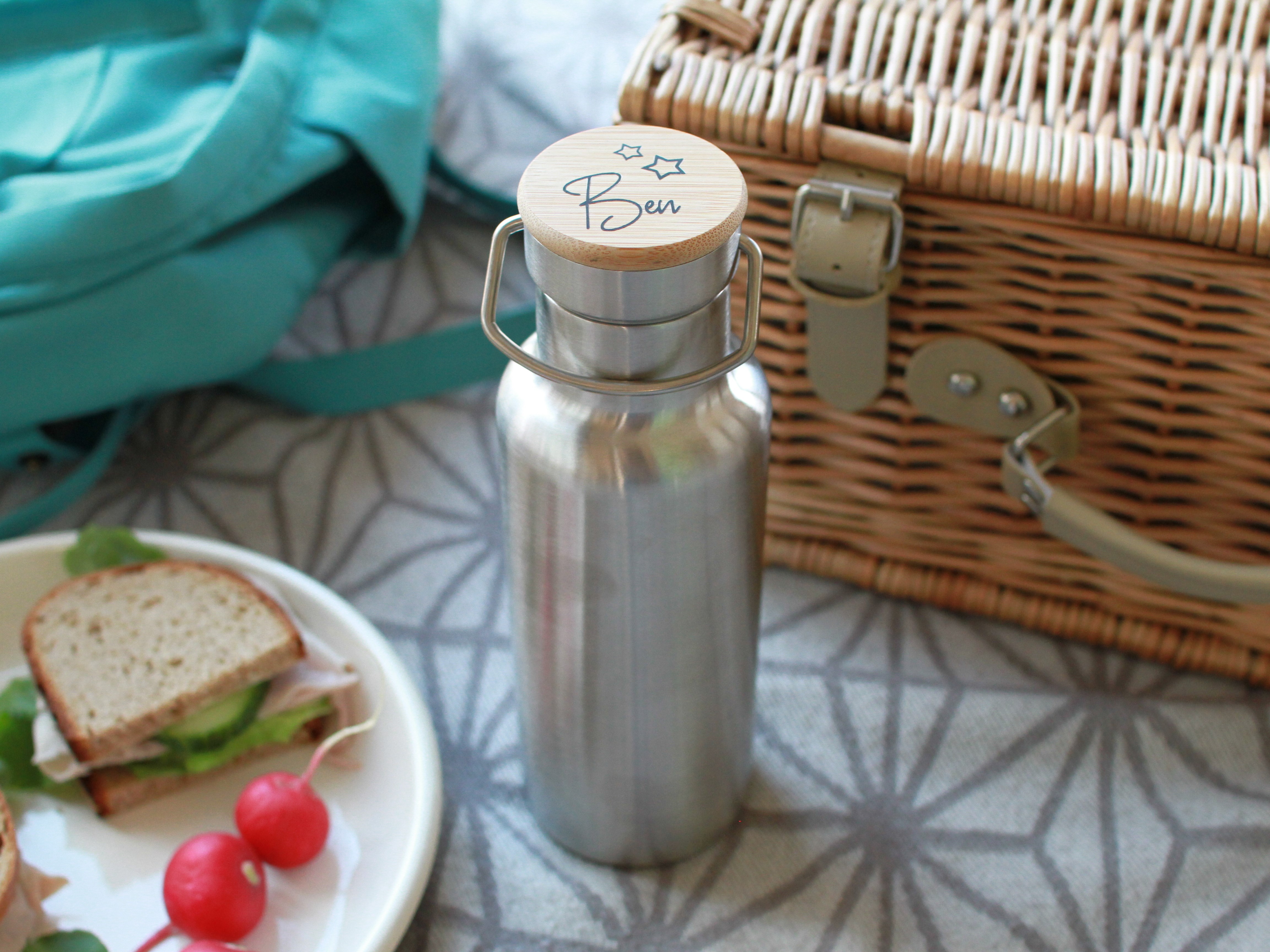 Edelstahl Trinkflasche mit Henkel 